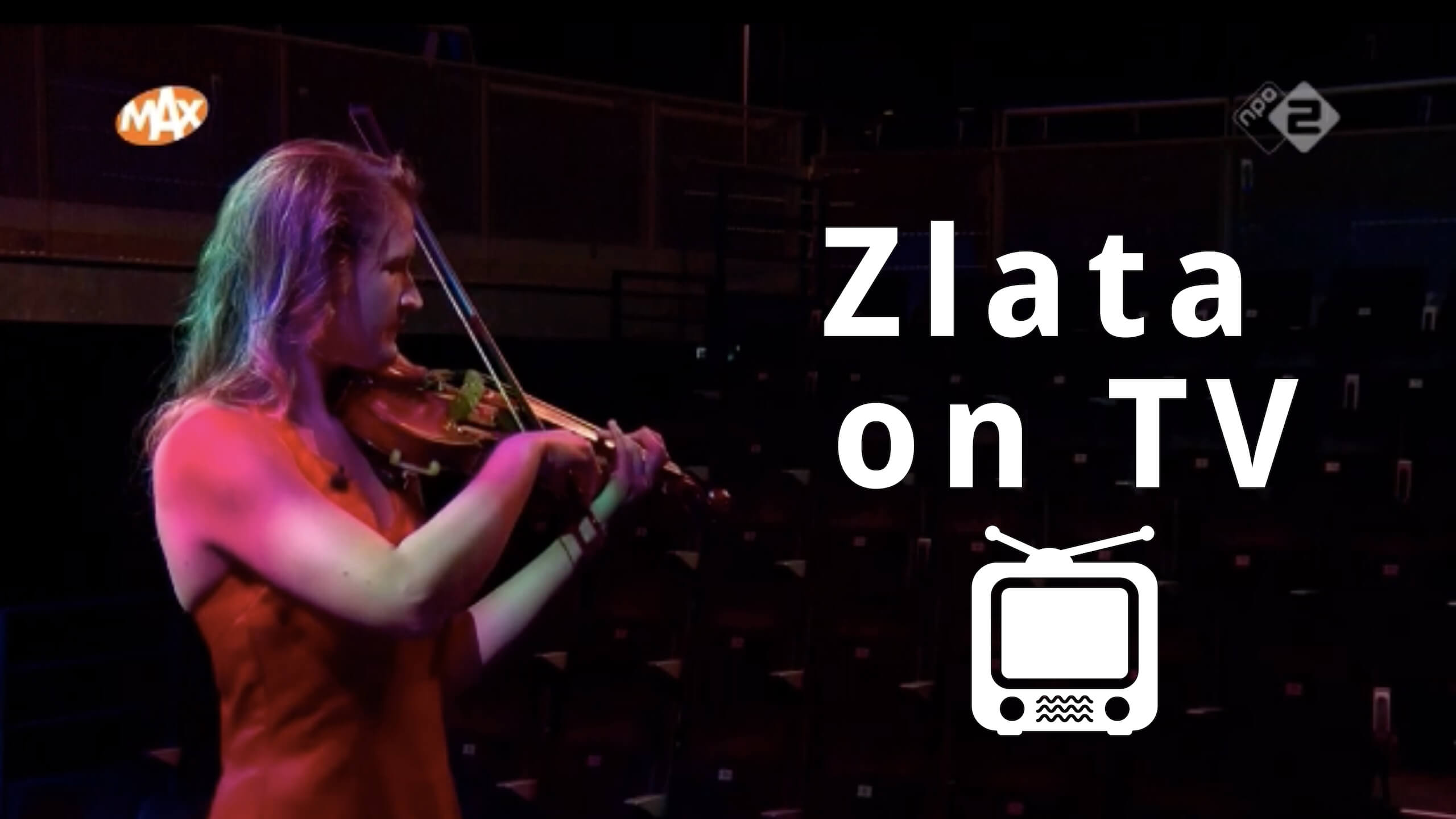 On Dutch national television Zlata plays violin and talks about stage fright On Dutch national television Zlata plays violin and talks about stage fright