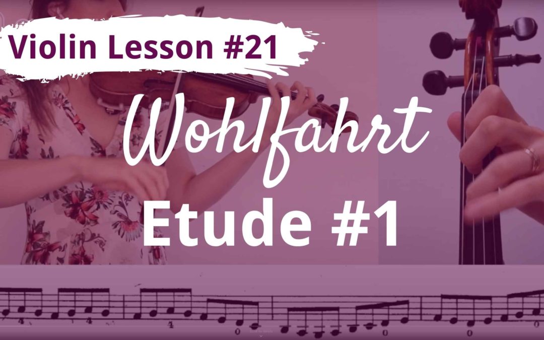 FREE Violin Lesson #21 Wohlfahrt op 45 etude 1 tutorial and SLOW play along