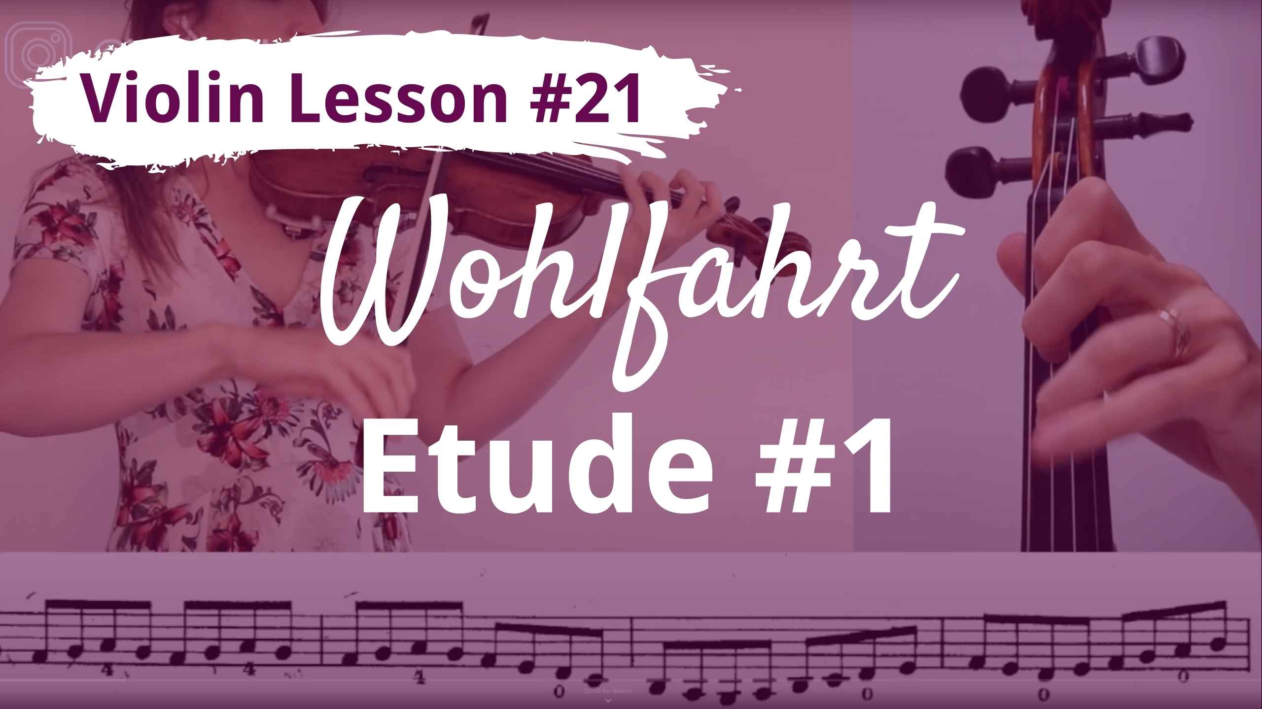 FREE Violin Lesson #21 Wohlfahrt op 45 etude 1 tutorial and SLOW play ...