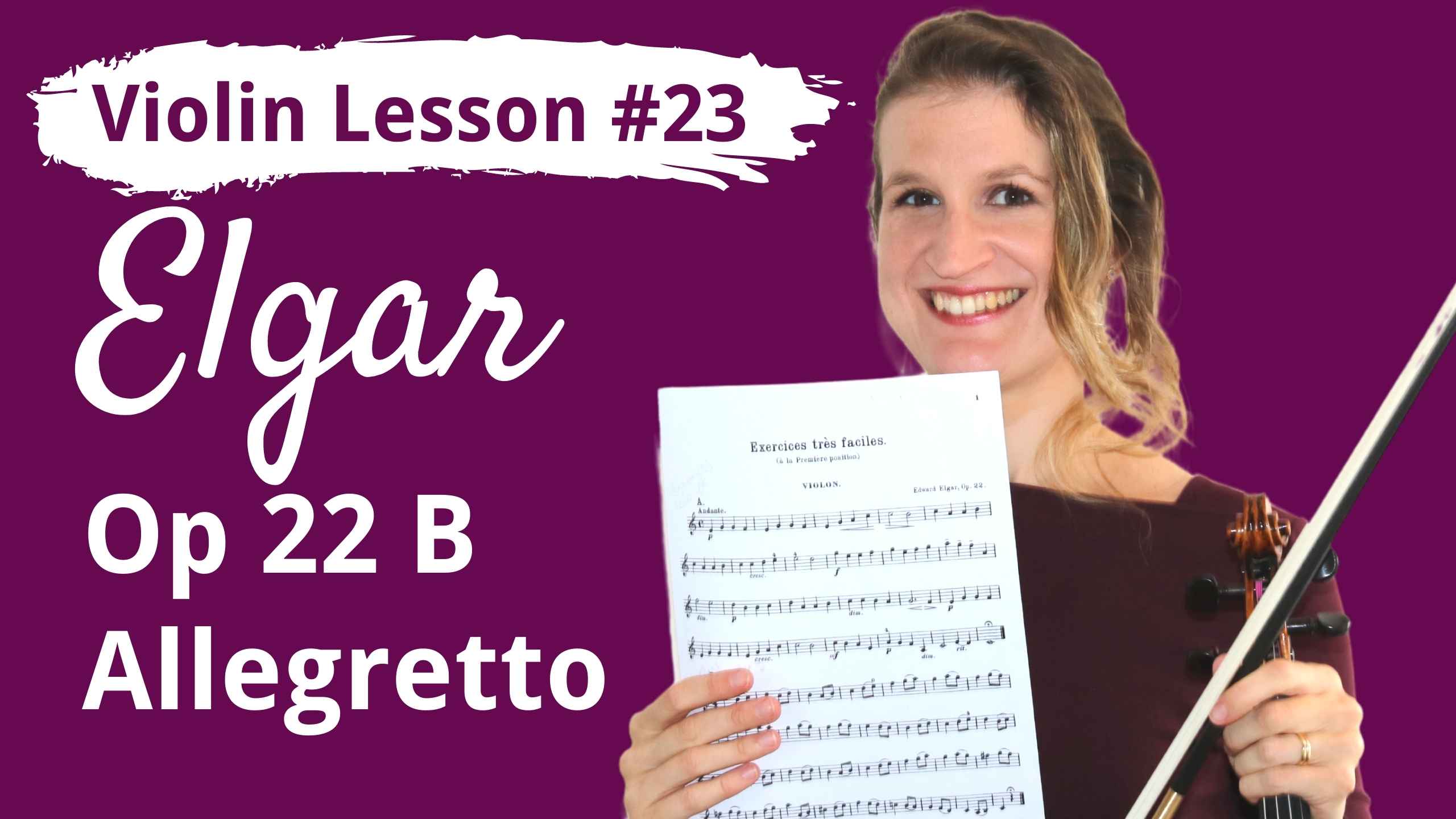 FREE Violin Lesson #23 Allegretto Op 22B By Edward Elgar - Violin Lounge