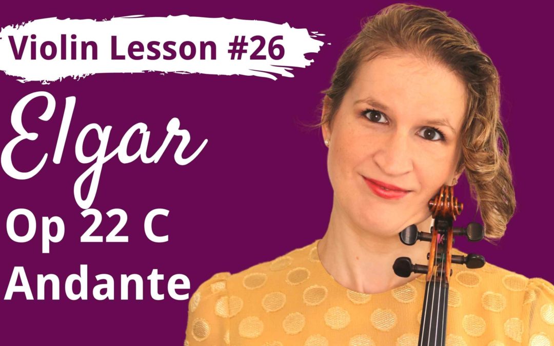 FREE Violin Lesson #26 Andante op22C by Elgar EASY TUTORIAL