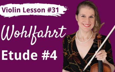 FREE Violin Lesson #31 Wohlfahrt etude op 45 no 4 tutorial and SLOW play along