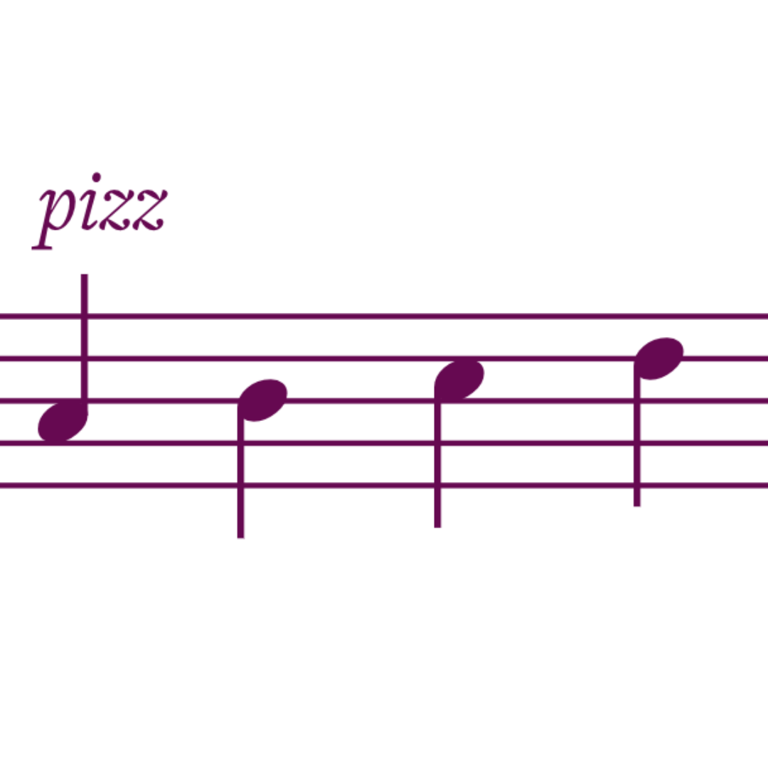 violin pizzicato sheet music notation