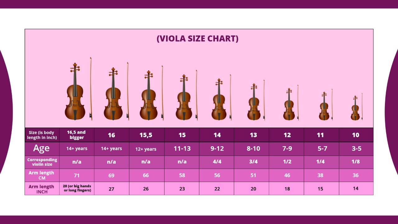 Size Chart: choose right size viola - Lounge