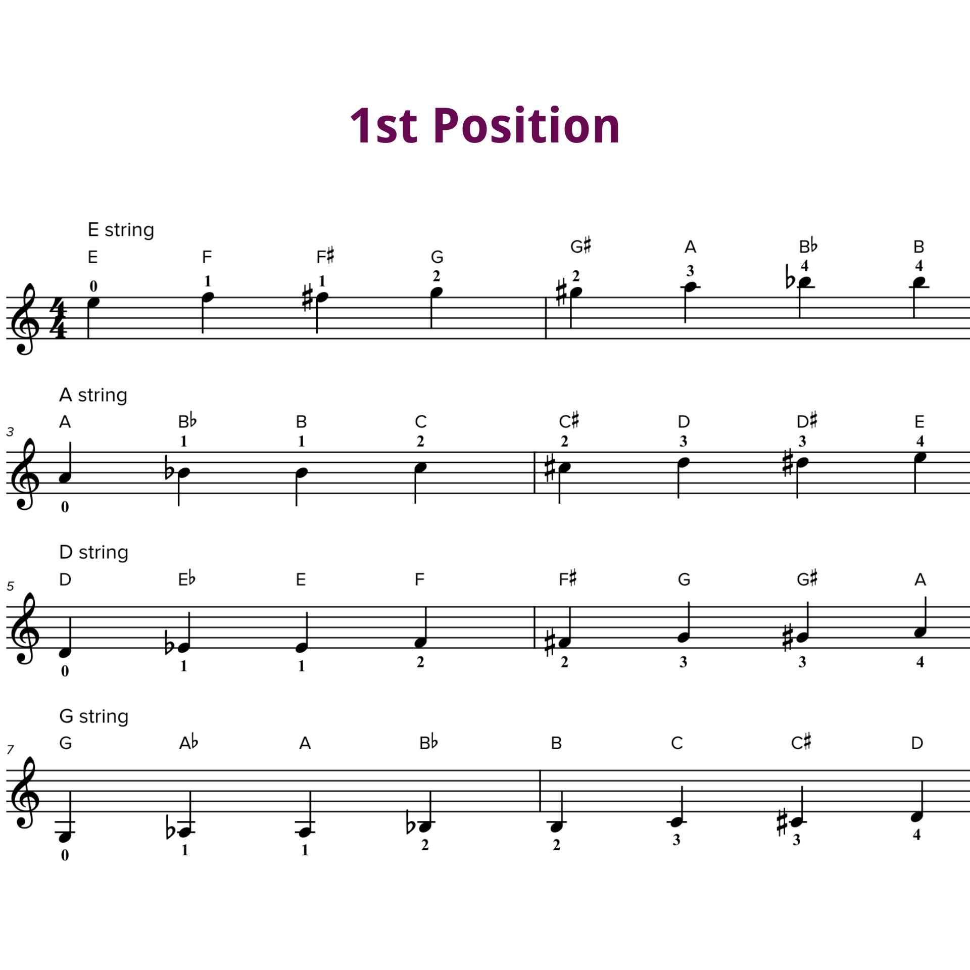 All Violin Notes in the First Position for Beginners - Violin Lounge