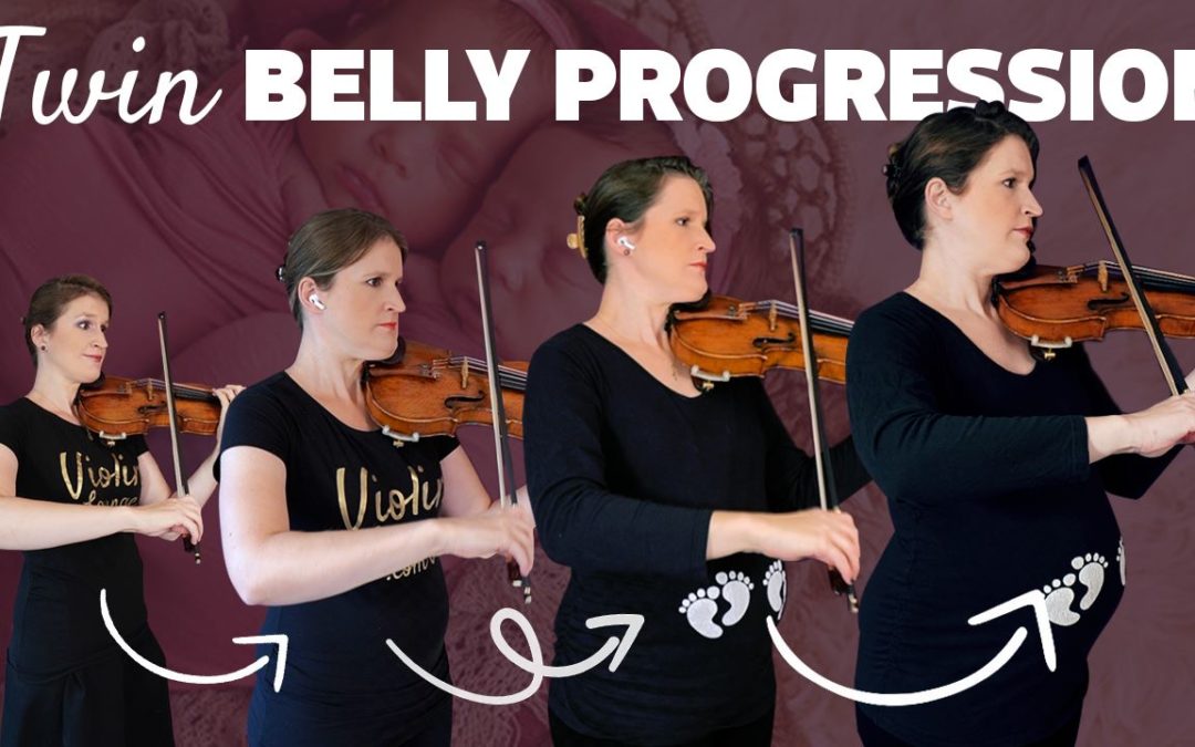 Twin Belly Progress with Bach Violin Music